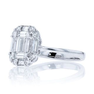 Deco Gabrielle Ring, White Gold and Diamonds