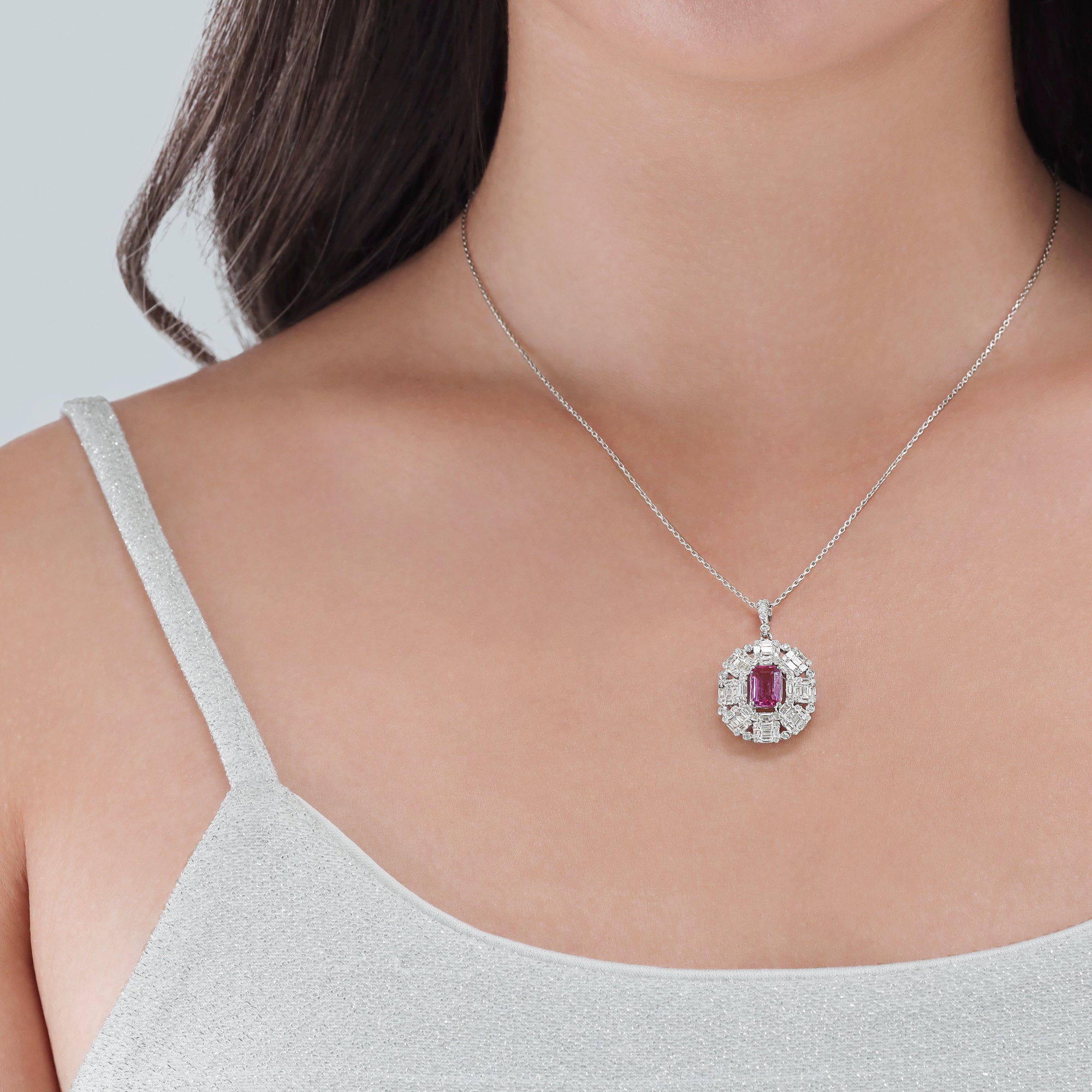 Shop Pink Sapphire Pendants For Women