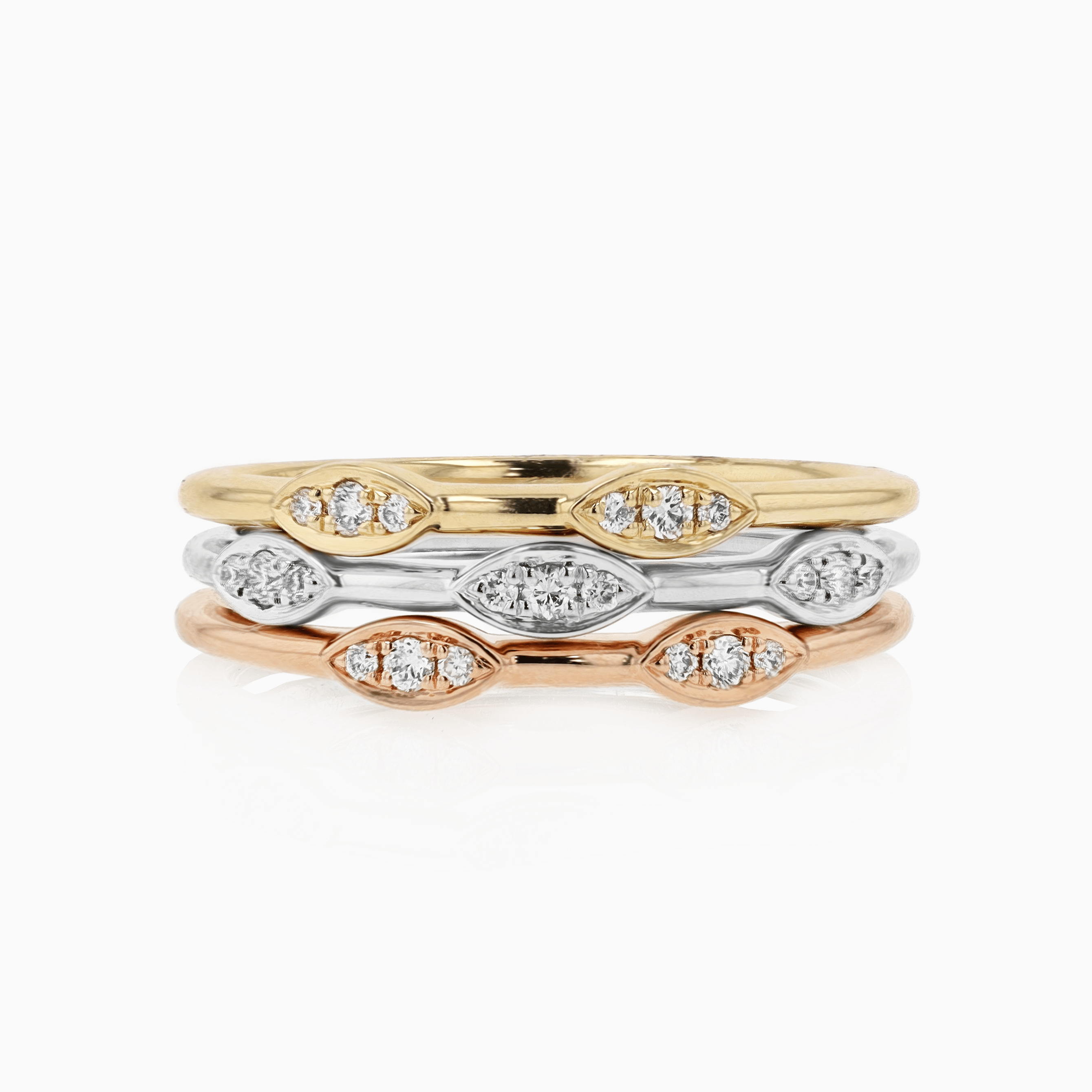 Tri Gold Stackable Rings