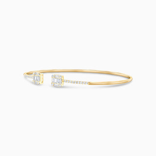 Deco Flex Duo Bangle, 18K Yellow Gold and Diamonds