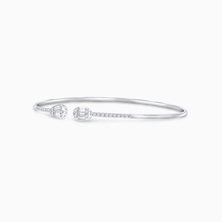 Deco Flex Bangle, 18K White Gold and Diamonds