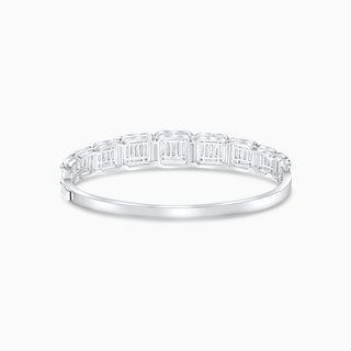 Deco Gradient Bangle, White Gold and Diamonds