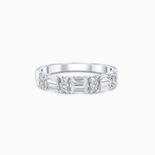 Deco Two Row Band, White Gold and Diamonds