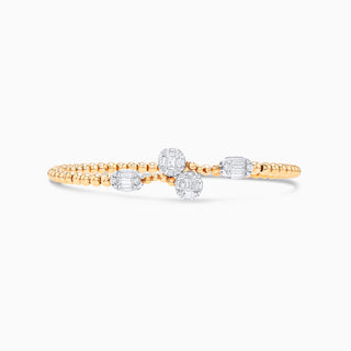 Deco Flex Zen Bangle, Yellow Gold and Diamonds