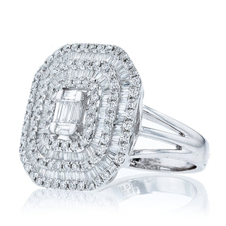 Deco Opus Ring, White Gold and Diamonds