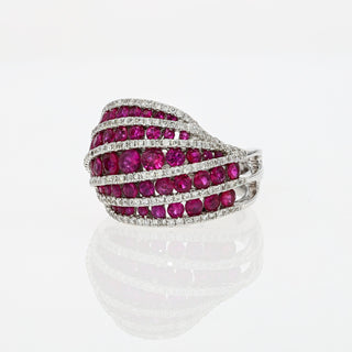 Gemma Ruby Ring, 18K White Gold and Diamonds