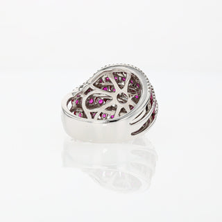 Gemma Ruby Ring, 18K White Gold and Diamonds