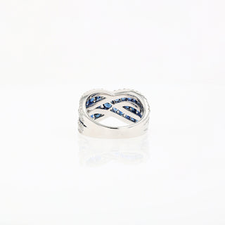 Gemma Sapphire Ring, 18K White Gold and Diamonds