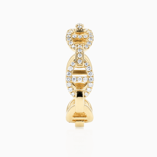 Seamless Link Ring, Yellow Gold and Diamonds