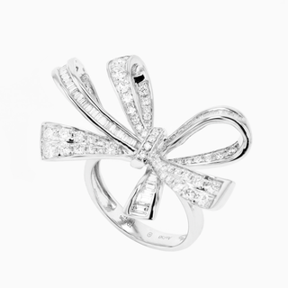 Seamless Ribbon Ring, White Gold and Diamonds