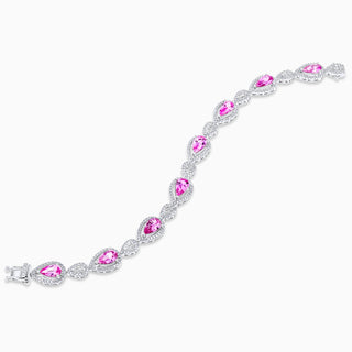 Gemma Blush Bracelet, White Gold and Pink Sapphire, Diamonds