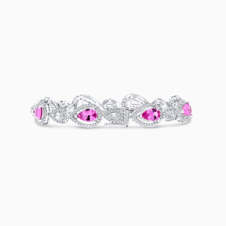 Gemma Blush Bracelet, White Gold and Pink Sapphire, Diamonds