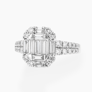 Deco Precision Ring, White Gold and Diamonds