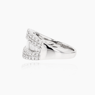 Deco Modern Ring, 18K White Gold and Diamonds