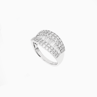 Deco Modern Ring, 18K White Gold and Diamonds