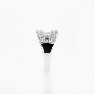 Deco Modern Ring, 18K White Gold and Diamonds