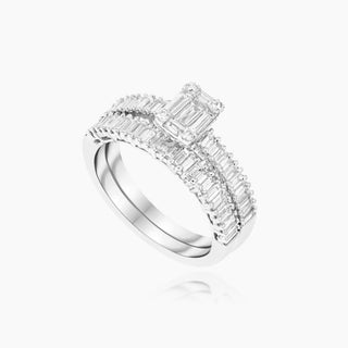 Deco Suite Ring, 18K White Gold and Diamonds