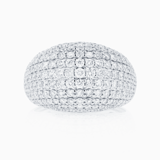 Seamless Pavé Dome Ring, white gold and diamonds