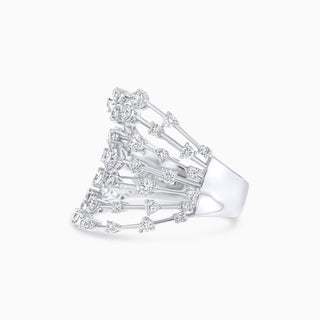 Cosmic Constellations Wide Ring, White Gold and Diamonds