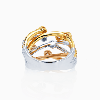 Cosmic Dreams Ring, Tri-Color Gold and Diamonds