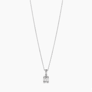 Deco B Necklace, 18K White Gold and Diamonds