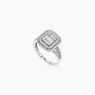 Deco Omega Ring, White Gold and Diamonds