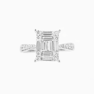 Deco Aura Ring, White Gold and Diamonds