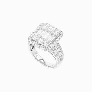 Deco D1 Ring, White Gold and Diamonds