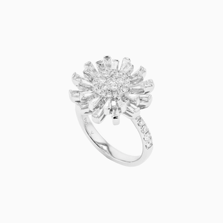 Deco Exo Ring, 18K White Gold and Diamonds