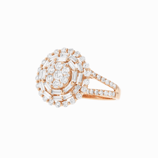 Deco Fiero Ring, Rose Gold and Diamonds