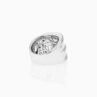 Deco Milan Ring, 18K White Gold and Diamonds