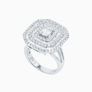 Deco Opus Ring, White Gold and Diamonds