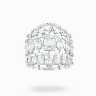 Deco Substance Ring, White Gold and Diamonds