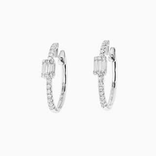 Compositions Flow Sync Earrings, 19K White gold with diamonds
