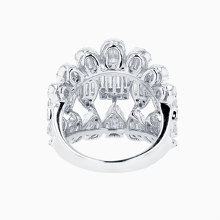 Deco Rhythm Ring, 18K White Gold and Diamonds
