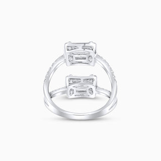 Deco Vice Ring, 18K White Gold and Diamonds