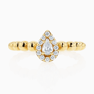 Seamless Teardrop Ring, Gold and Diamonds