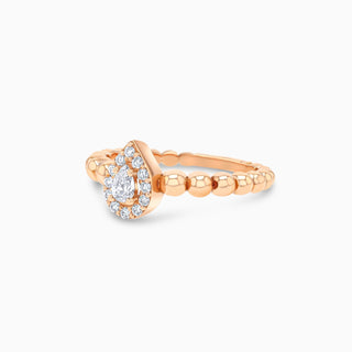 Seamless Teardrop Ring, Gold and Diamonds