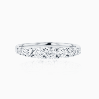 Seamless Tapered Band, White Gold and Diamonds