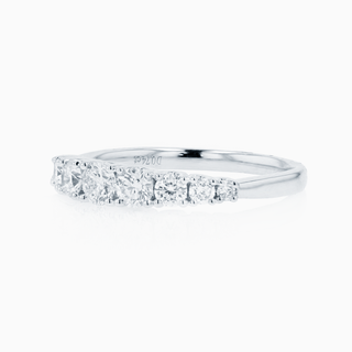 Seamless Tapered Band, White Gold and Diamonds