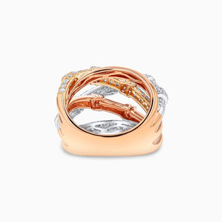 Seamless Bamboo Ring, 2-Tone Gold and Diamonds