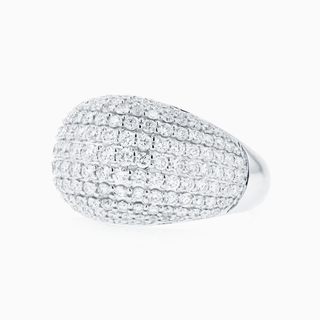 Seamless Pavé Dome Ring, white gold and diamonds