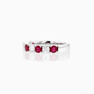 Gemma Ela Ring, White Gold and Rubies, Diamonds