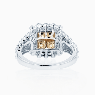 Starlight Jazz Ring, 18K White Gold with White and Yellow Diamonds