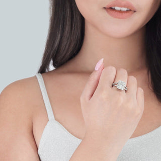 Deco Strata Ring, 1K White Gold and Diamonds