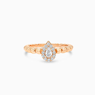 The Seamless Teardrop ring with rose gold and diamonds