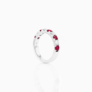 Gemma Ela Ring, White Gold and Rubies, Diamonds